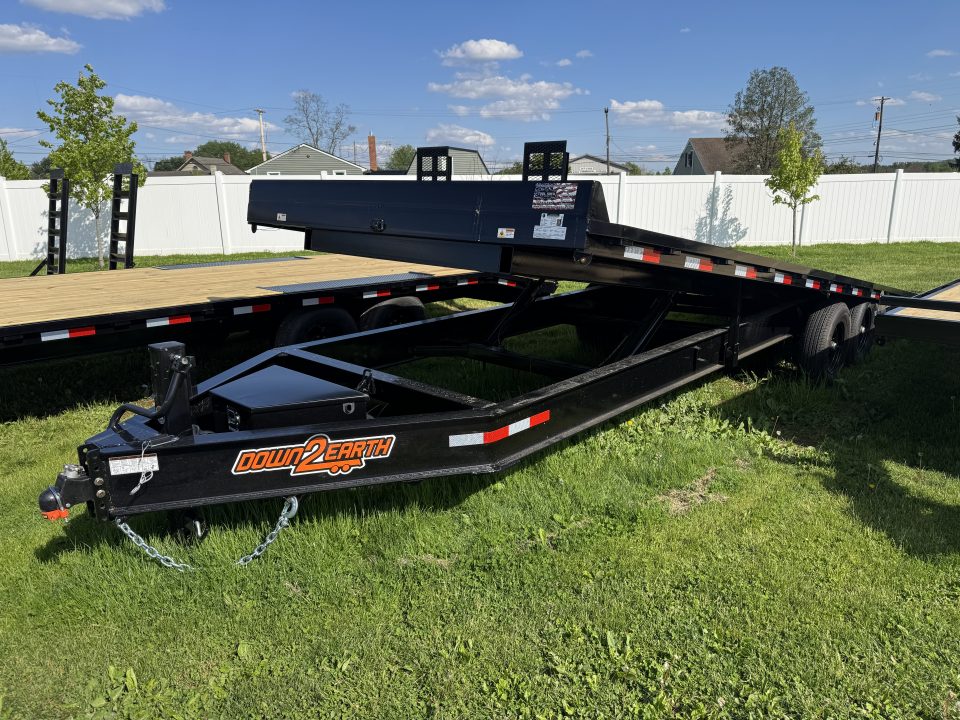 New 2026 Down 2 Earth Trailers DTE824DOT7B Deckover Power Tilt Equipment Trailer