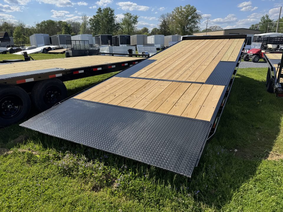New 2026 Down 2 Earth Trailers DTE824DOT7B Deckover Power Tilt Equipment Trailer