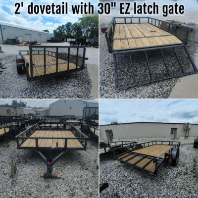 New 2026 WD Trailers 77X12 SA, 2' dovetail with 30  gate, 3.5k axle, **ECONO SERIES** Utility Trailer