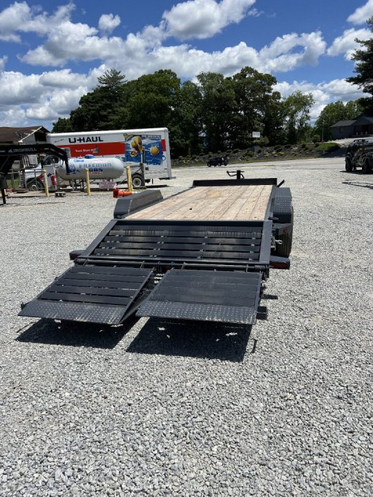 New 2026 Iron Bull EHB8322102 Equipment Trailer / 83" WIDE X 22' LONG / 18' FLAT 4' DOVETAIL WITH 4' RAMPAGE DECK LEVEL RAMPS / 2-10,000# ELECTRIC BRAKE AXLES / ST23575R17.5 18PLY WHEELS AND TIRES/ JUMBO TOOL BOX / 10K DROP LEG JACK