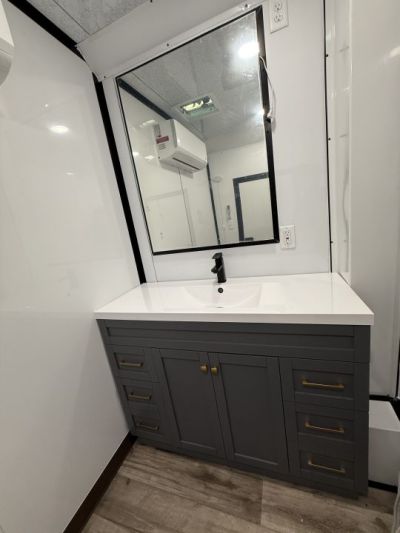 New 7x12TA White Mobile Bathroom Trailer