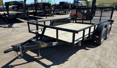 New 2025 Road Boss 83 x12' Bumper Pull w/3' Gate, Dove & Pipe Top rail Utility Trailer