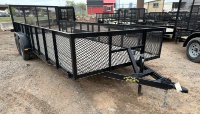 New 2025 Road Boss 83 x20' Bumper Pull w/4' Gate & 2' Mesh Sides Utility Trailer