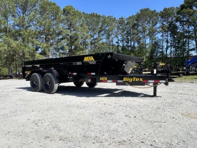 New 2026 Big Tex 14TD Dump Trailer, 7x16 6 stage telescopic 7 gauge floor comb gate tarp, ramps, and stabilizer feet included