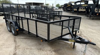 New 2026 Road Boss 83 x16' Bumper Pull w/4' Gate & 2' Mesh Sides Utility Trailer