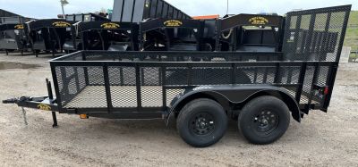 New 2026 Road Boss 5'x12' Bumper Pull w/4' Gate & 2' Mesh Sides Utility Trailer