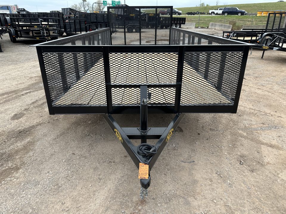 New 2026 Road Boss 83"x18' Bumper Pull w/4' Gate, 2' Mesh Sides & 4" Frames Utility Trailer