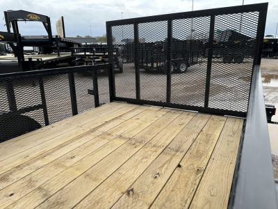 New 2026 Road Boss 83"x18' Bumper Pull w/4' Gate, 2' Mesh Sides & 4" Frames Utility Trailer