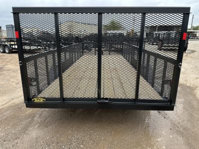 New 2026 Road Boss 83"x18' Bumper Pull w/4' Gate, 2' Mesh Sides & 4" Frames Utility Trailer