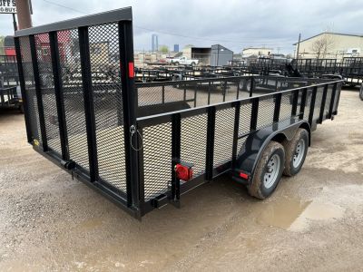 New 2026 Road Boss 83"x18' Bumper Pull w/4' Gate, 2' Mesh Sides & 4" Frames Utility Trailer