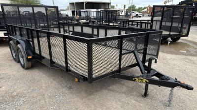 New 2026 Road Boss 83 x16' Bumper Pull w/4' Gate & 2' Mesh Sides Utility Trailer