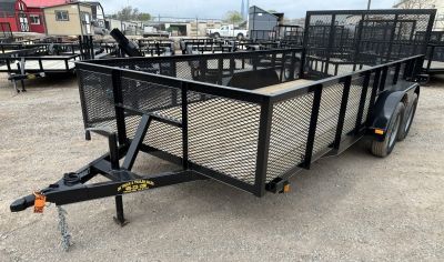 New 2026 Road Boss 83"x16' Bumper Pull w/4' Gate & 2' Mesh Sides Utility Trailer