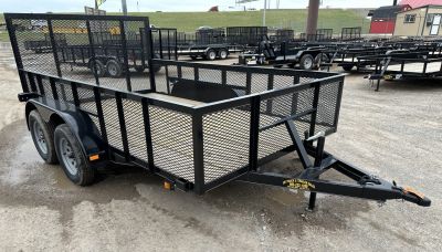 New 2026 Road Boss 83 x12' Bumper Pull w/4' Gate & 2' Mesh Sides Utility Trailer