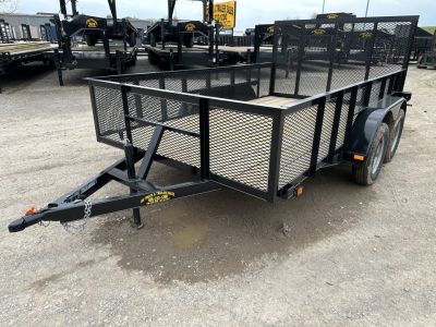 New 2026 Road Boss 83"x12' Bumper Pull w/4' Gate & 2' Mesh Sides Utility Trailer