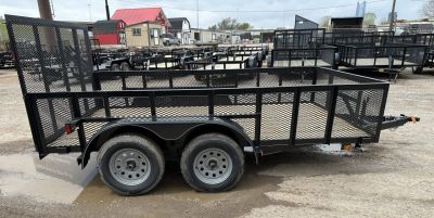 New 2026 Road Boss 83"x12' Bumper Pull w/4' Gate & 2' Mesh Sides Utility Trailer