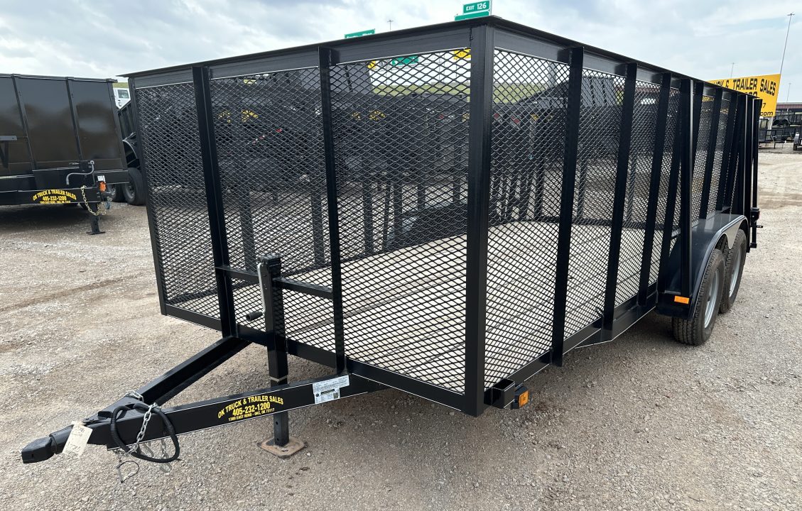 New 2025 Road Boss 83"x16' Bumper Pull w/4' Gate, Dove Tail & 4' Mesh Sides Utility Trailer