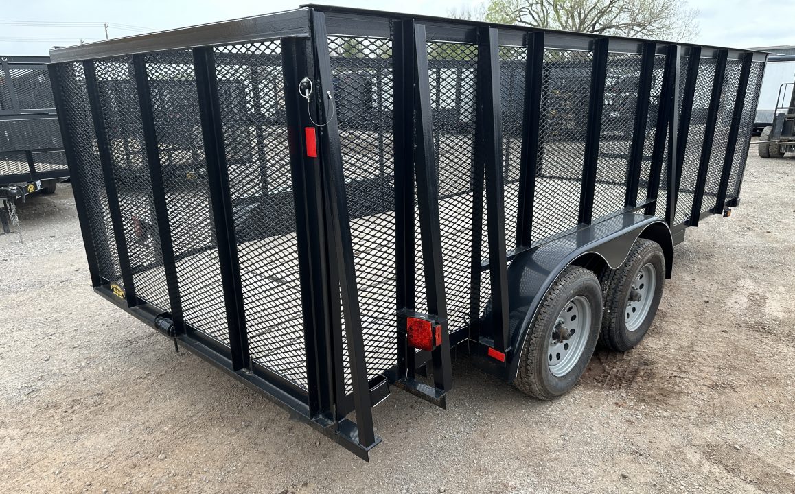 New 2025 Road Boss 83"x16' Bumper Pull w/4' Gate, Dove Tail & 4' Mesh Sides Utility Trailer