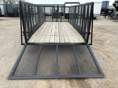 New 2025 Road Boss 83"x16' Bumper Pull w/4' Gate, Dove Tail & 4' Mesh Sides Utility Trailer