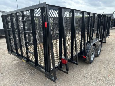 New 2026 Road Boss 83"x20' Tandem Axle Landscape with 4' Sides & Side gate Landscape Trailer