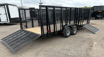 New 2026 Road Boss 83"x20' Tandem Axle Landscape with 4' Sides & Side gate Landscape Trailer