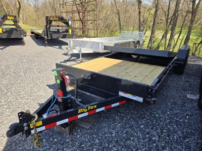 New 7 x 22 (16+6) Big Tex 14TL Tilt Bed Equipment Trailer, 14k GVWR **6' Stationary Deck, Removable Fenders, Adj. Hyd. Dampener