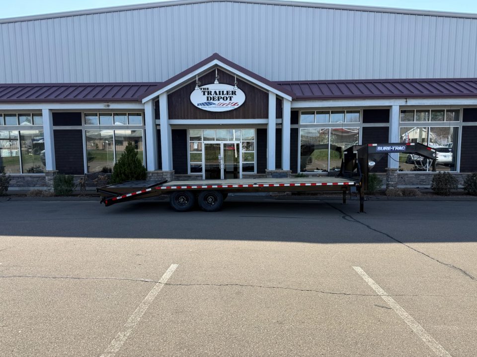New SURE-TRAC 8'6" x 25' HEAVY DUTY LOW PROFILE DECKOVER TRAILER GOOSENECK 15K