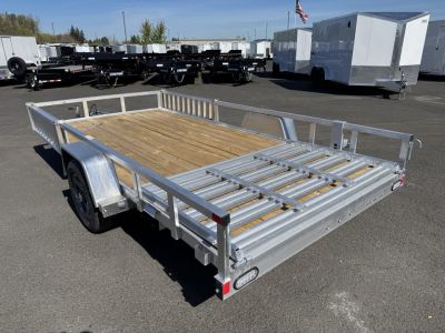 New 2026 Sure-Trac 7x14 Aluminum ATV Trailer w/ Side Load Ramps 3.5K GVWR