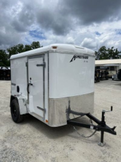 New 2026 Homesteader Trailer / Challenger Series / 5x8 / 5'7" Interior Height / Single Swing Rear Door / 32" Side Door / 24" Stoneguard / .030 White Aluminum