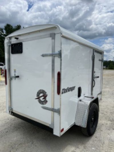 New 2026 Homesteader Trailer / Challenger Series / 5x8 / 5'7" Interior Height / Single Swing Rear Door / 32" Side Door / 24" Stoneguard / .030 White Aluminum