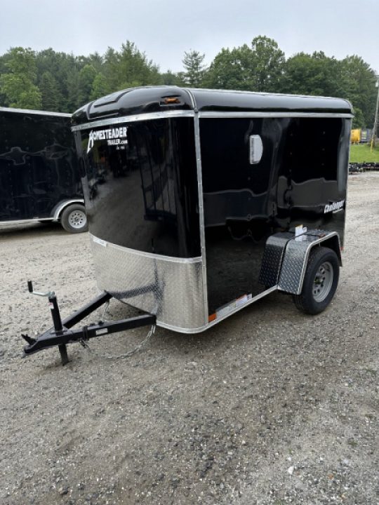 New 2026 Homesteader Trailer / Challenger Series / 5x8 / 5'7" Interior Height / Single Swing Rear Door / 32" Side Door / 24" Stoneguard / .030 Black Aluminum