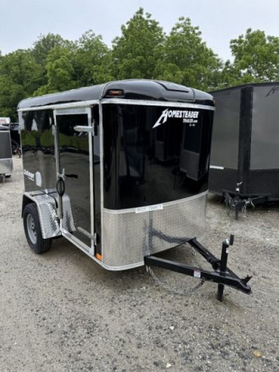 New 2026 Homesteader Trailer / Challenger Series / 5x8 / 5'7" Interior Height / Single Swing Rear Door / 32" Side Door / 24" Stoneguard / .030 Black Aluminum