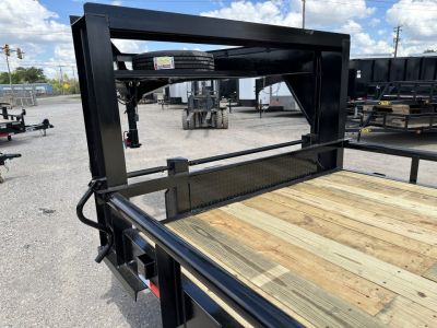 New 2026 Road Boss 83x24 Gooseneck Lowstyle Pipe rail, Stand Ups & 8ks Equipment Trailer