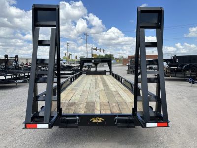 New 2026 Road Boss 83x24 Gooseneck Lowstyle Pipe rail, Stand Ups & 8ks Equipment Trailer