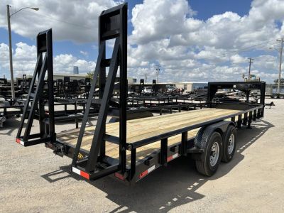 New 2026 Road Boss 83x24 Gooseneck Lowstyle Pipe rail, Stand Ups & 8ks Equipment Trailer
