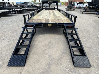 New 2026 Road Boss 83x24 Gooseneck Lowstyle Pipe rail, Stand Ups & 8ks Equipment Trailer