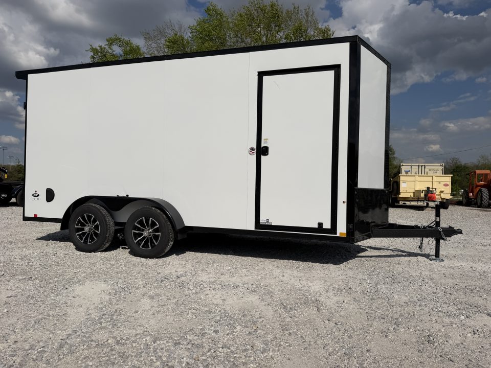 New 2026 Look Trailers LOOK CARGO 7X16 RAMP White/ Blackout Package Cargo / Enclosed Trailer