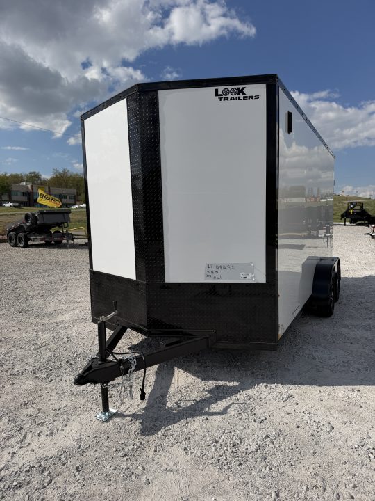 New 2026 Look Trailers LOOK CARGO 7X16 RAMP White/ Blackout Package Cargo / Enclosed Trailer