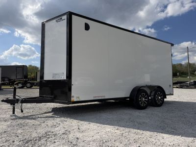New 2026 Look Trailers LOOK CARGO 7X16 RAMP White/ Blackout Package Cargo / Enclosed Trailer