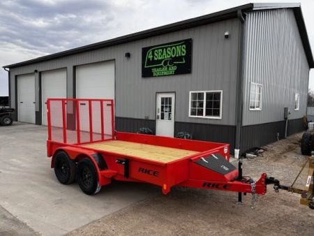 Used 2026 Rice Trailers TST 82 X12' TANDEM AXLE SOLID SIDE 4' GATE Utility Trailer