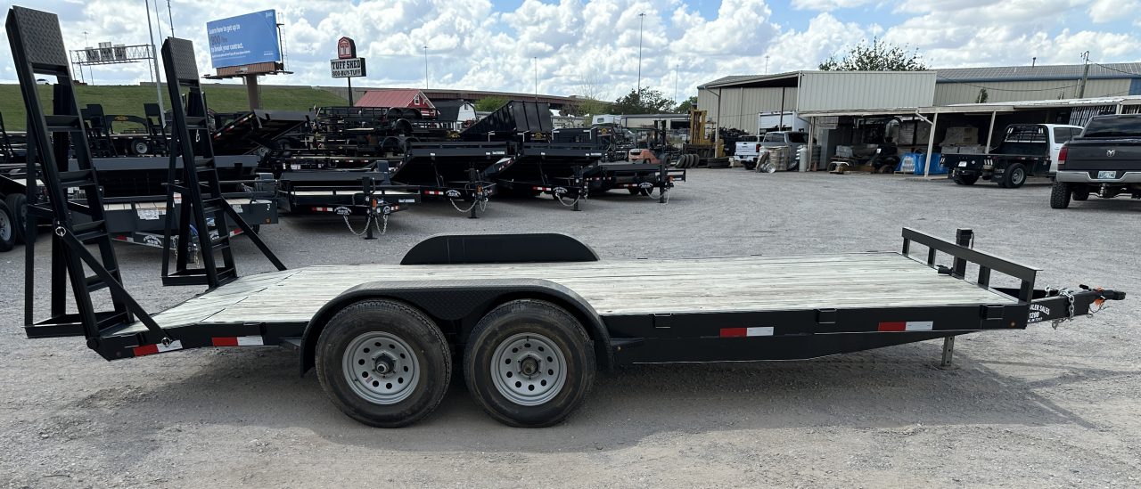 New 2026 Road Boss 83" x 18' Medium Duty Car Hauler w/ Stand Up Ramps Equipment Trailer