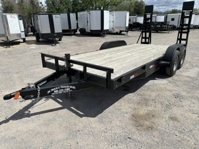 New 2026 Road Boss 83" x 18' Medium Duty Car Hauler w/ Stand Up Ramps Equipment Trailer