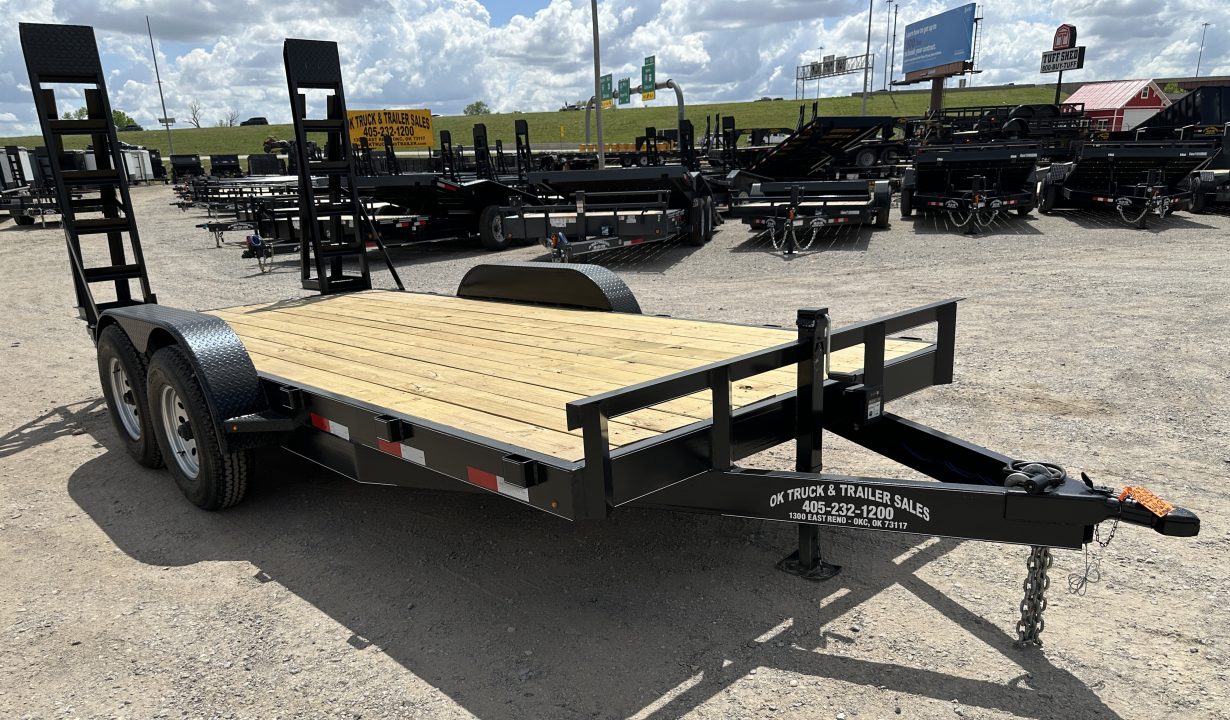 New 2026 Road Boss 83" x 16' Medium Duty Car Hauler w/ Stand Up Ramps Equipment Trailer