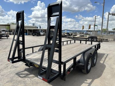 New 2025 Road Boss 83" x 16' Medium Duty Pipe Top & Stand Up Ramp Equipment Trailer