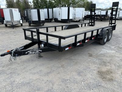 New 2026 Road Boss 83" x 20' Medium Duty, Pipe Top & Stand Up Ramp Equipment Trailer