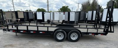 New 2026 Road Boss 83" x 20' Medium Duty, Pipe Top & Stand Up Ramp Equipment Trailer