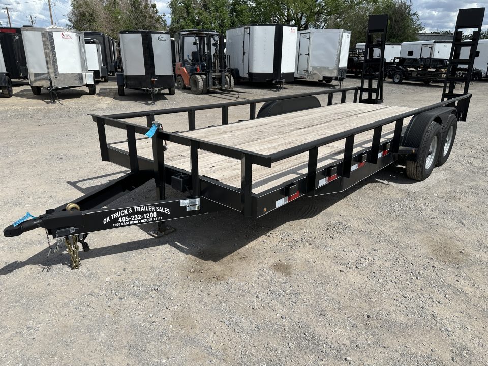 New 2024 Road Boss 83" x 20' Medium Duty, Pipe Top & Stand Up Ramps Equipment Trailer