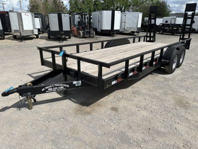 New 2024 Road Boss 83" x 20' Medium Duty, Pipe Top & Stand Up Ramps Equipment Trailer