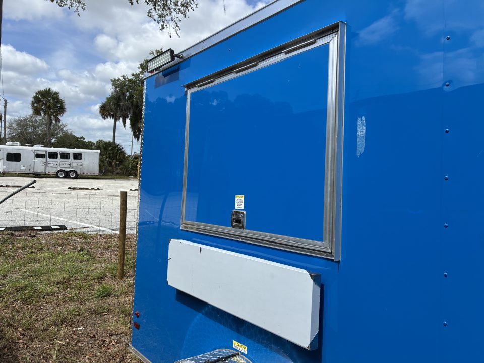 Used 2025 All World Trailers 7 x 12 Blue Food Truck Concession Trailer