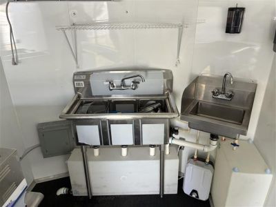 Used 2025 All World Trailers 7 x 12 Blue Food Truck Concession Trailer