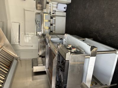 Used 2025 All World Trailers 7 x 12 Blue Food Truck Concession Trailer